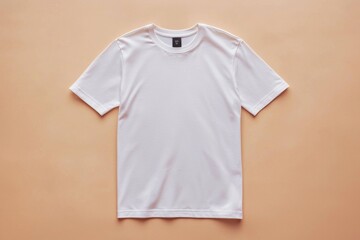 Simple Tshirt Flatlay mockup in beige background created with generative AI
