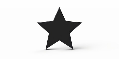 Obraz premium Simple dark silhouette of a star icon for bookmarking with a clean white background ideal for web design and user interfaces