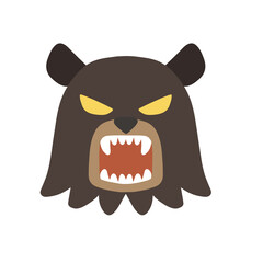 吠える熊の顔（主線なし）