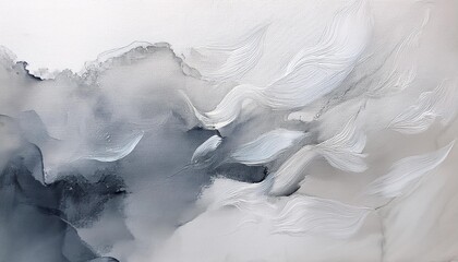 Flowing lines and blurred edges in a gray and white palette

