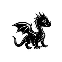 baby dragon silhouette vector illustration sublimation