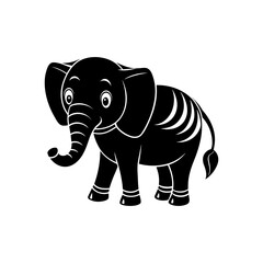 baby elephant silhouette vector illustration sublimation