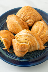 curry puff stuffed chicken on plate