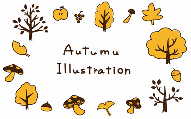 かわいい秋のゆるいイラスト
