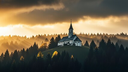 Fototapeta premium Breathtaking Cathedral Amidst Scenic Surroundings