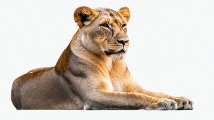 Obraz premium Seated Lioness with a Graceful Expression