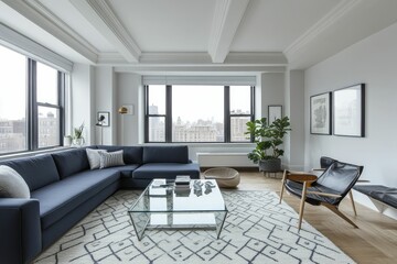 Fototapeta premium Modern living room with stylish furniture and decor.