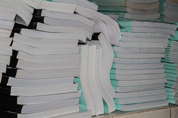 close up of stack of papers