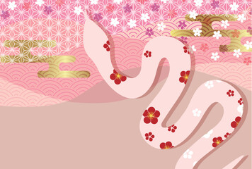 巳　年賀状　干支　背景	