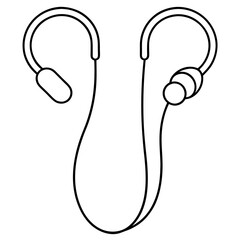 Obraz premium earphones outline coloring book page line art illustration digital drawing