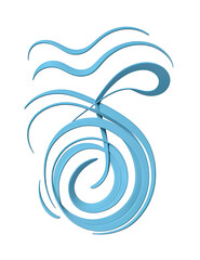 A minimal abstract illustration of a single wavy line that twists and turns across the canvas, creating organic movement. The line is bold and continuous, with a plain white background,