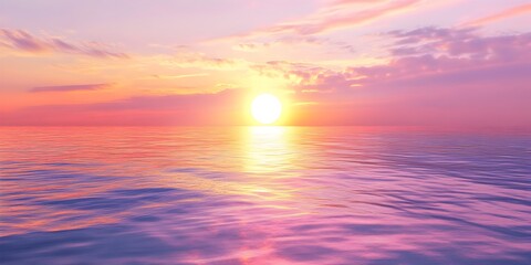 Fototapeta premium Peaceful Sunset Over Tranquil Ocean Horizon