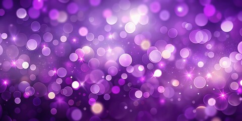 * A rich, vibrant purple background is elevated by luminous bokeh lights that dance across the surface, blending