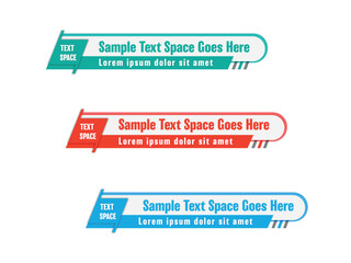 Set of Geometric lower third banner design premium vector