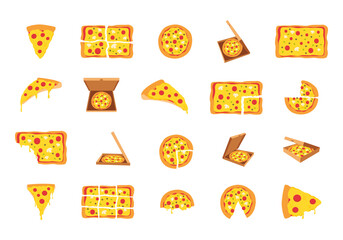 Pizza Slices Illustration Element Set