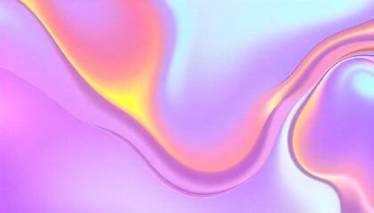 Naklejka premium 3D modern wallpaper background is made up of a 3d holographic liquid wave, iridescent chrome fluid silk, and neon metal gradient effects.