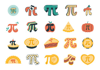 Pi Day Illustration Vector Set
