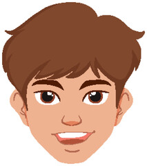 Smiling Cartoon Boy Face