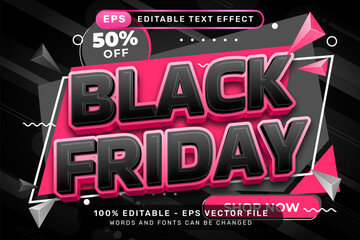 black friday 3d text effect and editable text effect