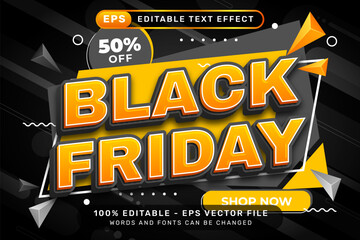 black friday 3d text effect and editable text effect