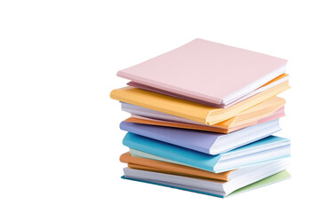 A stack of colorful notebooks neatly arranged, perfect for education, note-taking, or creative projects.