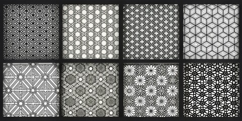 Black and White Geometric Pattern Set, Geometric , Pattern , Design