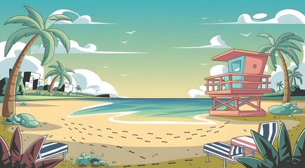 Obraz premium tropical island with palm trees