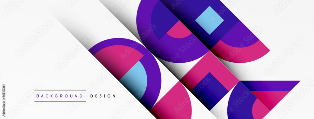 Poster Geometric design abstract background - circles squares