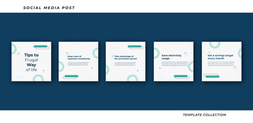 Tips for business online social media marketing tutorial, tips, post banner layout template background design element promotion banner template