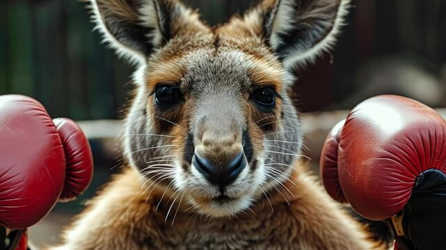Kangaroo Boxing Close-Up, Playful Punching Action, Wildlife Comedy Video