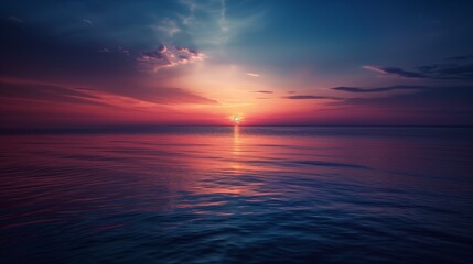 Obraz premium Stunning Ocean Sunset with Dramatic Sky and Serene Waters - Perfect for Travel Blogs and Nature Enthusiasts