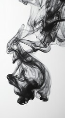 Fototapeta premium Abstract black smoke on white background
