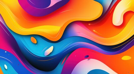 Fototapeta premium Vibrant and dynamic fluid gradient background perfect for an annual tech meeting poster, showcasing a modern abstract design.