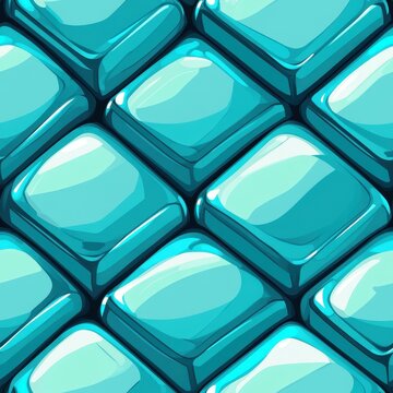 A vibrant 3bit isometric pattern, featuring teal tiles in a pixelated style reminiscent of classic s video games.
