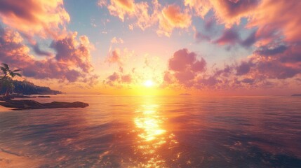 Obraz premium Sunrise over beach backgrounds