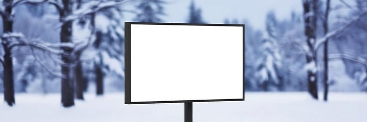 Obraz premium Blank standy advertising billboard,mock up. Template, consumerism, advertising, white screen, copy space and mockup concept