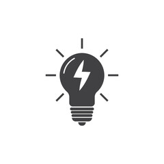 Light bulb icon, electricity icon vector illustration template