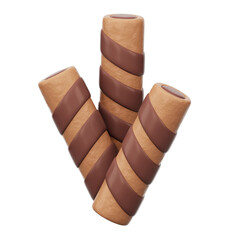 Delicious Chocolate Stick 3D Icon Isolated Transparent Background