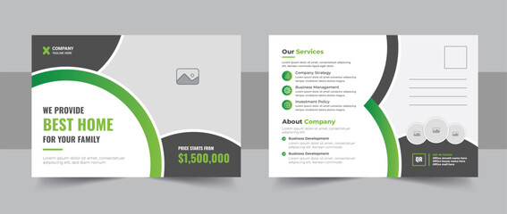 Mortgage company postcard design template layout, Real estate eddm postcard design or direct mail template layout