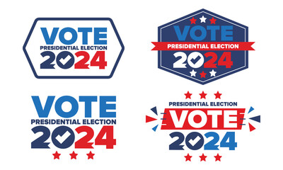 Vote 2024. Presidential Election 2024 in United States. November 5. US Election Day. Patriotic american element. Poster, card, banner and background. Vector illustration