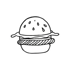 Hamburger line drawing illustration