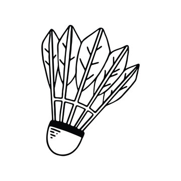 recommend clip art: Shuttlecock line art illustration