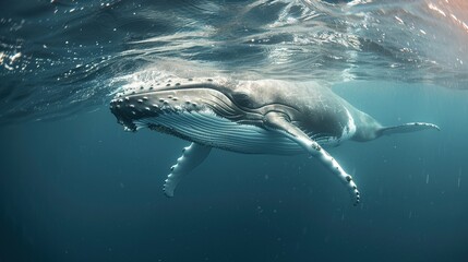 Close-up of Humpback Whale Underwater