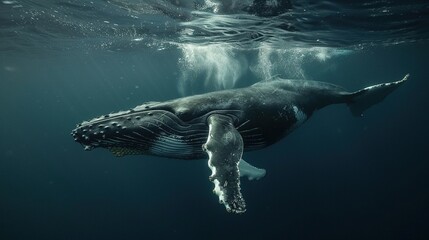 Close-up of Humpback Whale Underwater