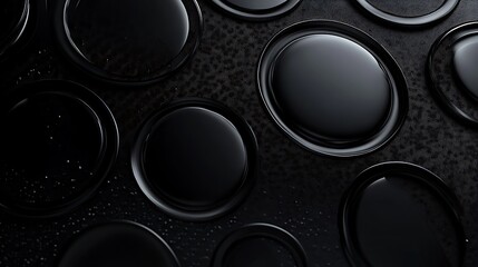 Abstract Black Circles with Depth and Texture