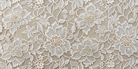 White Floral Lace Pattern, Close-Up Detail, Intricate Needlework, delicate, vintage ,lace, texture