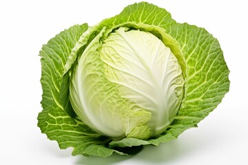 Fototapeta premium Cabbage isolated on white background. Generative ai