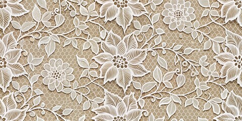 White Papercut Floral Pattern on Brown Honeycomb Background, papercut, floral pattern, craft