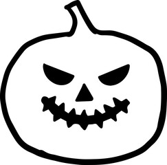 pumpkin face emotion Halloween silhouette illustration