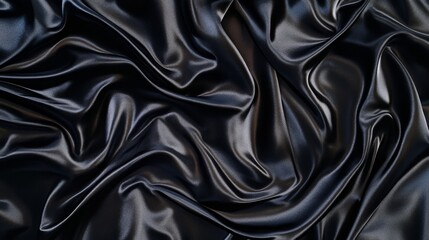 Fototapeta premium Black satin fabric background
